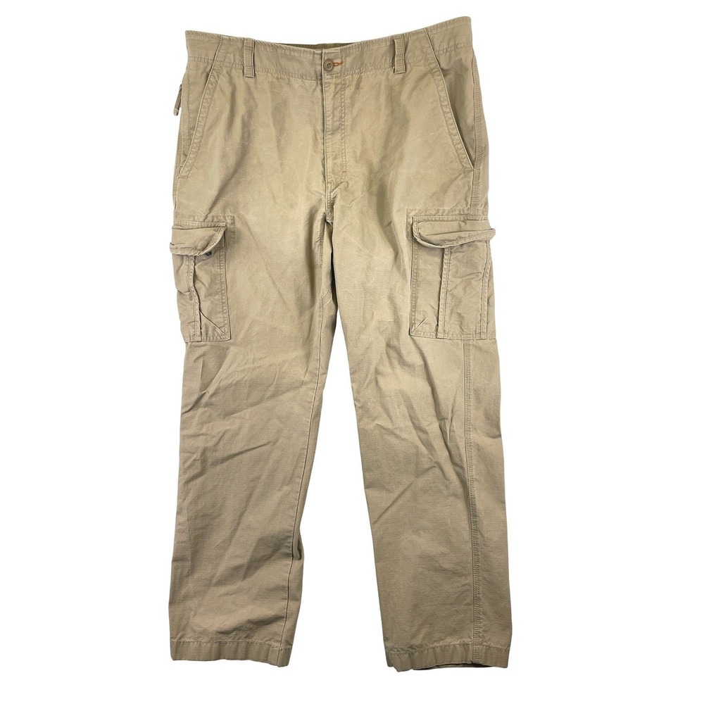 LL Bean Natural Fit Cargo Pants Mens 38x32 Tan Khaki Outdoor Utility Gorpcore
